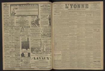 3 vues - L\'Yonne, journal du département, n° 97, jeudi 27 avril 1905 (ouvre la visionneuse)