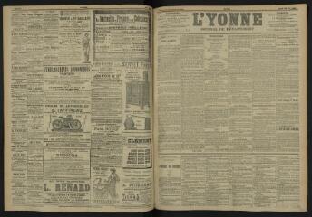 3 vues - L\'Yonne, journal du département, n° 118, lundi 22 mai 1905 (ouvre la visionneuse)