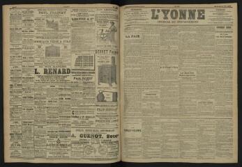 3 vues - L\'Yonne, journal du département, n° 126, mercredi 31 mai 1905 (ouvre la visionneuse)