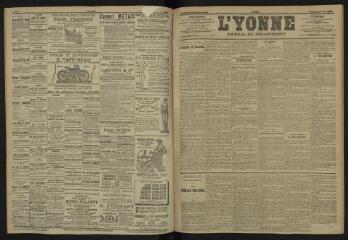 3 vues - L\'Yonne, journal du département, n° 133, vendredi 9 juin 1905 (ouvre la visionneuse)