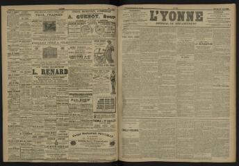 3 vues - L\'Yonne, journal du département, n° 134, samedi 10 juin 1905 (ouvre la visionneuse)