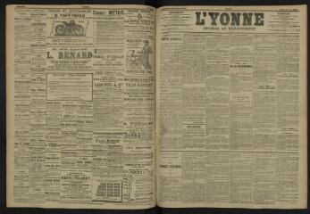 3 vues - L\'Yonne, journal du département, n° 137, jeudi 15 juin 1905 (ouvre la visionneuse)