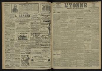 3 vues - L\'Yonne, journal du département, n° 140, lundi 19 juin 1905 (ouvre la visionneuse)