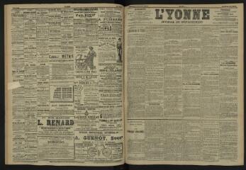 3 vues - L\'Yonne, journal du département, n° 143, jeudi 22 juin 1905 (ouvre la visionneuse)