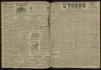 3 vues - L\'Yonne, journal du département, n° 155, jeudi 6 juillet 1905 (ouvre la visionneuse)