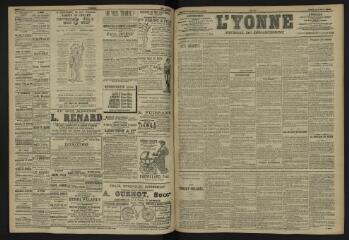 3 vues - L\'Yonne, journal du département, n° 166, jeudi 20 juillet 1905 (ouvre la visionneuse)