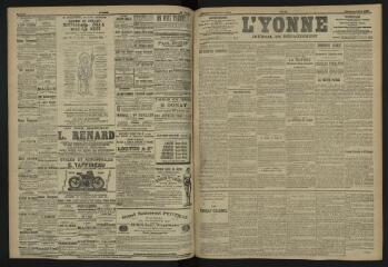 3 vues - L\'Yonne, journal du département, n° 169, lundi 24 juillet 1905 (ouvre la visionneuse)