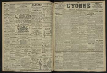 3 vues - L\'Yonne, journal du département, n° 176, mardi 1 août 1905 (ouvre la visionneuse)