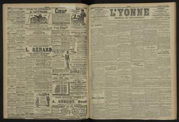 3 vues - L\'Yonne, journal du département, n° 181, mardi 8 août 1905 (ouvre la visionneuse)