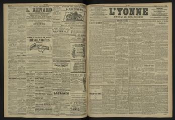 3 vues - L\'Yonne, journal du département, n° 203, lundi 4 septembre 1905 (ouvre la visionneuse)