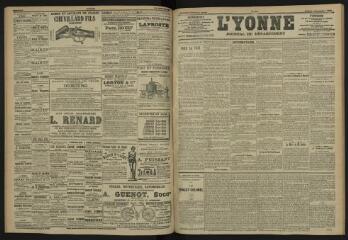 3 vues - L\'Yonne, journal du département, n° 212, jeudi 14 septembre 1905 (ouvre la visionneuse)