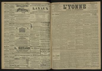 3 vues - L\'Yonne, journal du département, n° 234, mardi 10 octobre 1905 (ouvre la visionneuse)