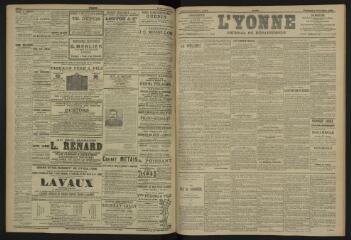 3 vues - L\'Yonne, journal du département, n° 254, vendredi 3 novembre 1905 (ouvre la visionneuse)