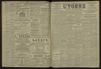 3 vues - L\'Yonne, journal du département, n° 258, mercredi 8 novembre 1905 (ouvre la visionneuse)