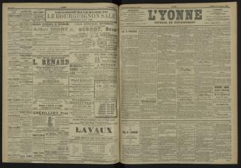 3 vues - L\'Yonne, journal du département, n° 259, jeudi 9 novembre 1905 (ouvre la visionneuse)