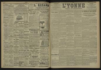 3 vues - L\'Yonne, journal du département, n° 274, lundi 27 novembre 1905 (ouvre la visionneuse)