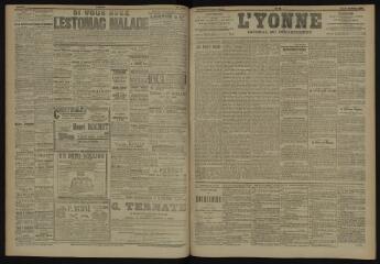 3 vues - L\'Yonne, journal du département, n° 72, lundi 26 mars 1906 (ouvre la visionneuse)