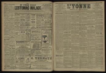 3 vues - L\'Yonne, journal du département, n° 78, lundi 2 avril 1906 (ouvre la visionneuse)