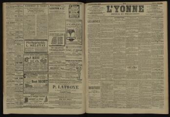 3 vues - L\'Yonne, journal du département, n° 92, jeudi 19 avril 1906 (ouvre la visionneuse)