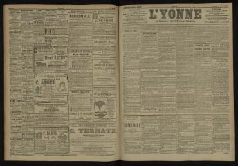 3 vues - L\'Yonne, journal du département, n° 101, lundi 30 avril 1906 (ouvre la visionneuse)