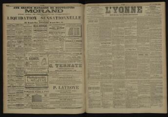 3 vues - L\'Yonne, journal du département, n° 103, mercredi 2 mai 1906 (ouvre la visionneuse)