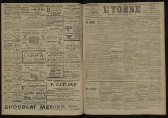 3 vues - L\'Yonne, journal du département, n° 110, jeudi 10 mai 1906 (ouvre la visionneuse)