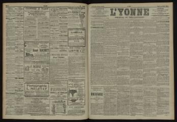 3 vues - L\'Yonne, journal du département, n° 188, mardi 14 août 1906 (ouvre la visionneuse)