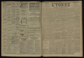 3 vues - L\'Yonne, journal du département, n° 225, jeudi 27 septembre 1906 (ouvre la visionneuse)