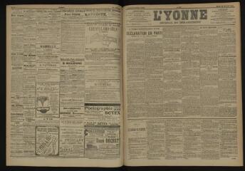 3 vues - L\'Yonne, journal du département, n° 247, mardi 23 octobre 1906 (ouvre la visionneuse)