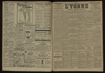 3 vues - L\'Yonne, journal du département, n° 279, vendredi 30 novembre 1906 (ouvre la visionneuse)