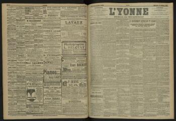 3 vues - L\'Yonne, journal du département, n° 40, mercredi 20 février 1907 (ouvre la visionneuse)