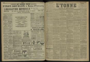 3 vues - L\'Yonne, journal du département, n° 44, lundi 25 février 1907 (ouvre la visionneuse)