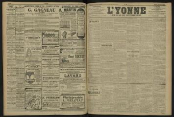 3 vues - L\'Yonne, journal du département, n° 57, mardi 12 mars 1907 (ouvre la visionneuse)