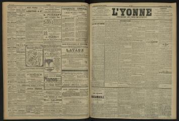 3 vues - L\'Yonne, journal du département, n° 60, vendredi 15 mars 1907 (ouvre la visionneuse)