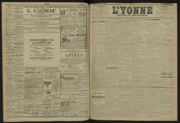 3 vues - L\'Yonne, journal du département, n° 68, lundi 25 mars 1907 (ouvre la visionneuse)