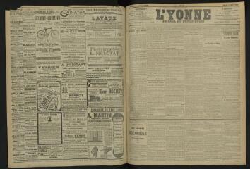 3 vues - L\'Yonne, journal du département, n° 69, mardi 26 mars 1907 (ouvre la visionneuse)