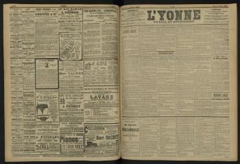 3 vues - L\'Yonne, journal du département, n° 80, lundi 8 avril 1907 (ouvre la visionneuse)