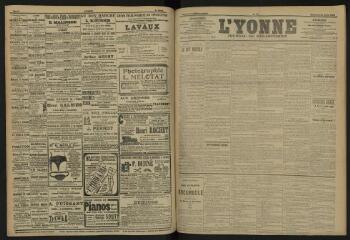 3 vues - L\'Yonne, journal du département, n° 81, mardi 9 avril 1907 (ouvre la visionneuse)