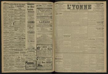 3 vues - L\'Yonne, journal du département, n° 87, mardi 16 avril 1907 (ouvre la visionneuse)