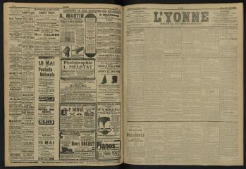 3 vues - L\'Yonne, journal du département, n° 105, mercredi 8 mai 1907 (ouvre la visionneuse)