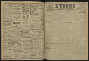 3 vues - L\'Yonne, journal du département, n° 127, mercredi 5 juin 1907 (ouvre la visionneuse)