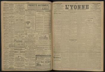 3 vues - L\'Yonne, journal du département, n° 141, vendredi 21 juin 1907 (ouvre la visionneuse)