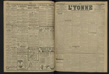 3 vues - L\'Yonne, journal du département, n° 145, mercredi 26 juin 1907 (ouvre la visionneuse)