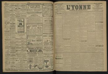 3 vues - L\'Yonne, journal du département, n° 151, mercredi 3 juillet 1907 (ouvre la visionneuse)