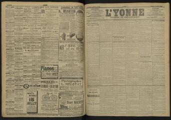 3 vues - L\'Yonne, journal du département, n° 154, samedi 6 juillet 1907 (ouvre la visionneuse)