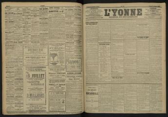 3 vues - L\'Yonne, journal du département, n° 155, lundi 8 juillet 1907 (ouvre la visionneuse)