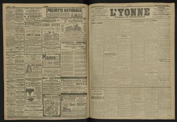 3 vues - L\'Yonne, journal du département, n° 159, vendredi 12 juillet 1907 (ouvre la visionneuse)