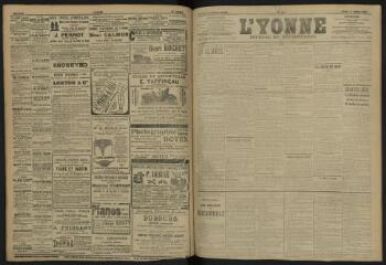 3 vues - L\'Yonne, journal du département, n° 164, jeudi 18 juillet 1907 (ouvre la visionneuse)