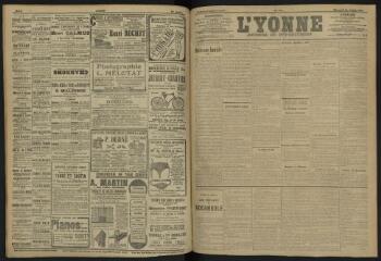3 vues - L\'Yonne, journal du département, n° 170, mercredi 24 juillet 1907 (ouvre la visionneuse)