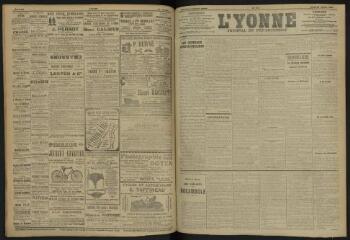3 vues - L\'Yonne, journal du département, n° 171, jeudi 25 juillet 1907 (ouvre la visionneuse)